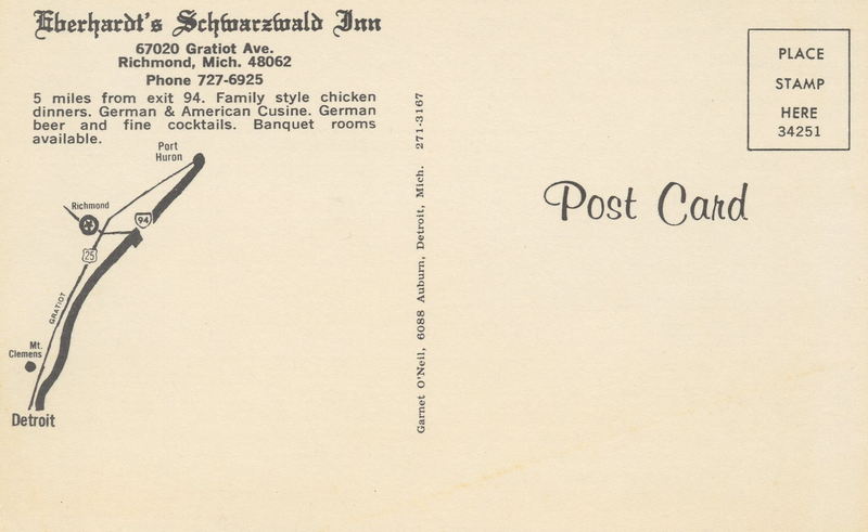 Eberhardts Schwarzwald Inn - Vintage Postcard (newer photo)